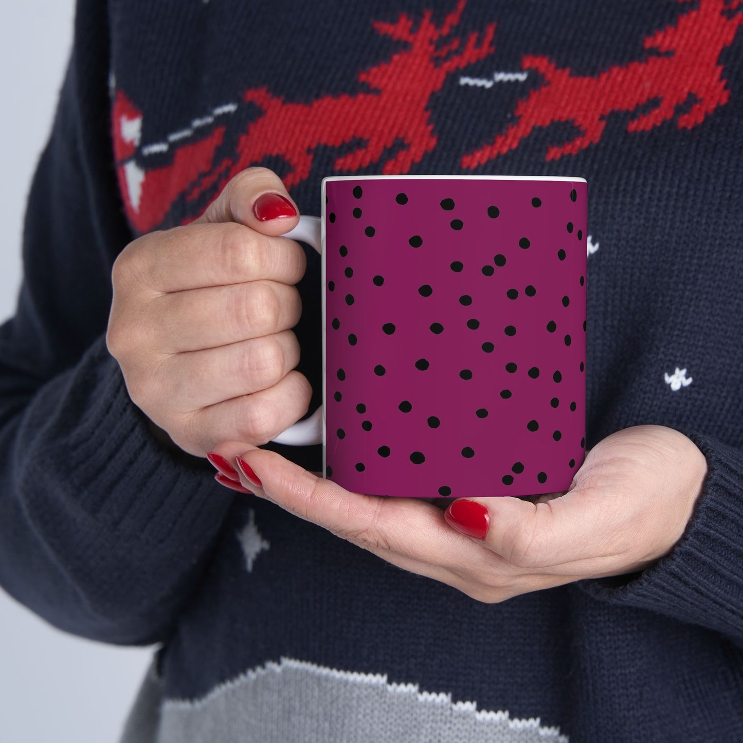 Dinky Dots Burgundy / Black Cup