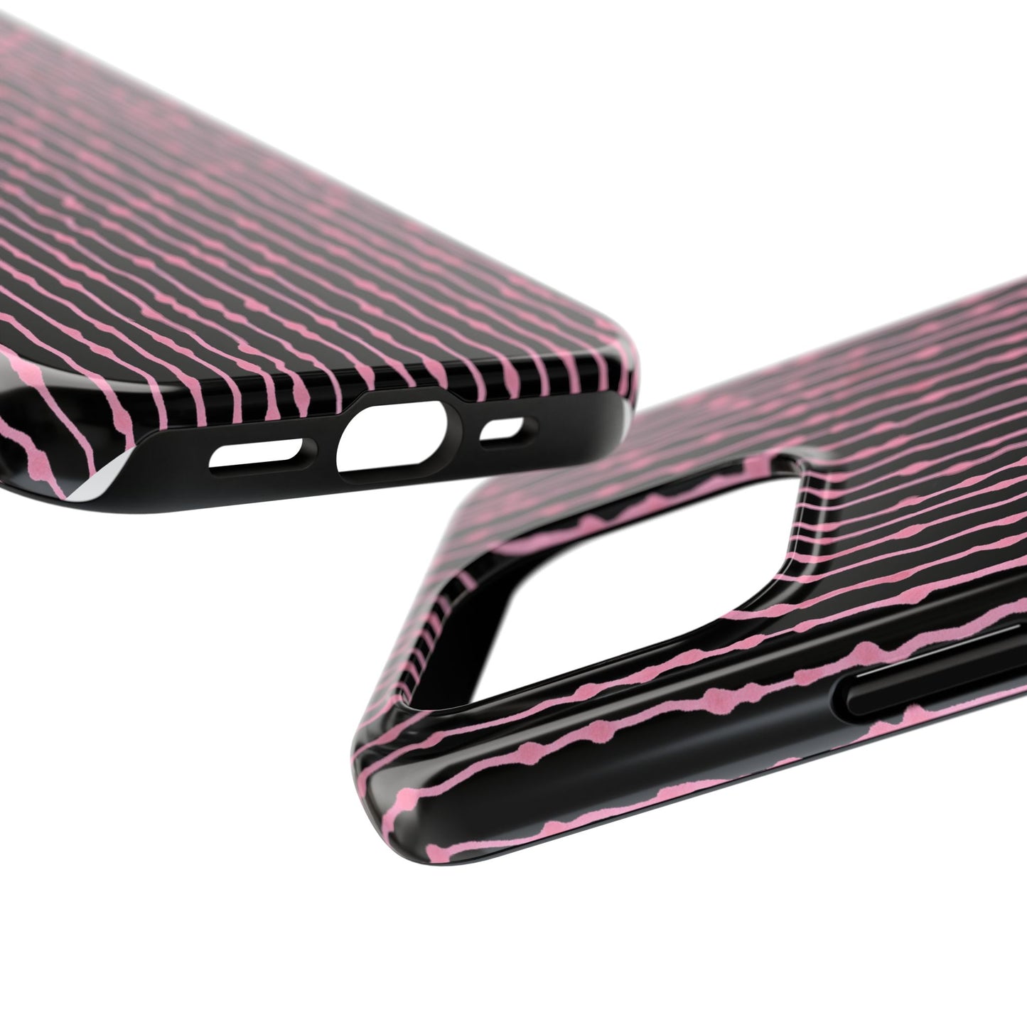 Faux Seersucker Black / Pink Phone Case