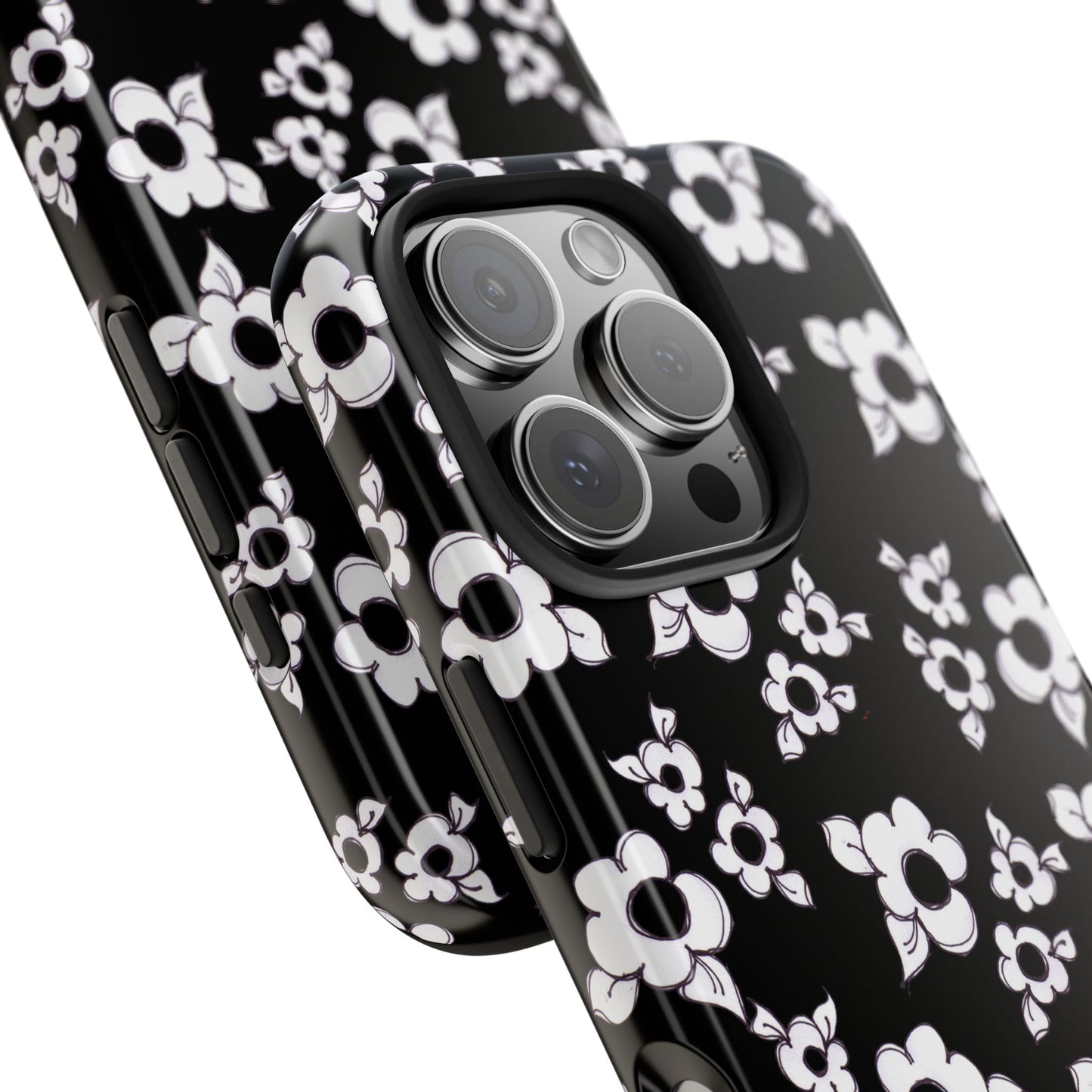 Daisy Cluster Black / White Phone Case