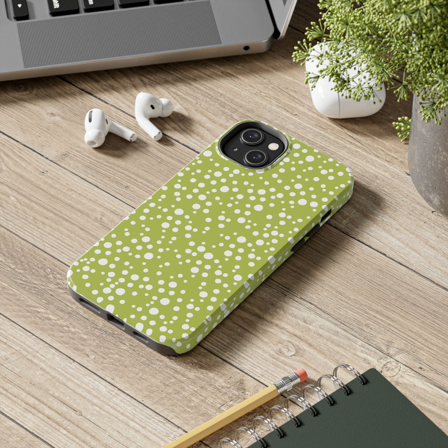 Balloon Dots Green / White Phone Case