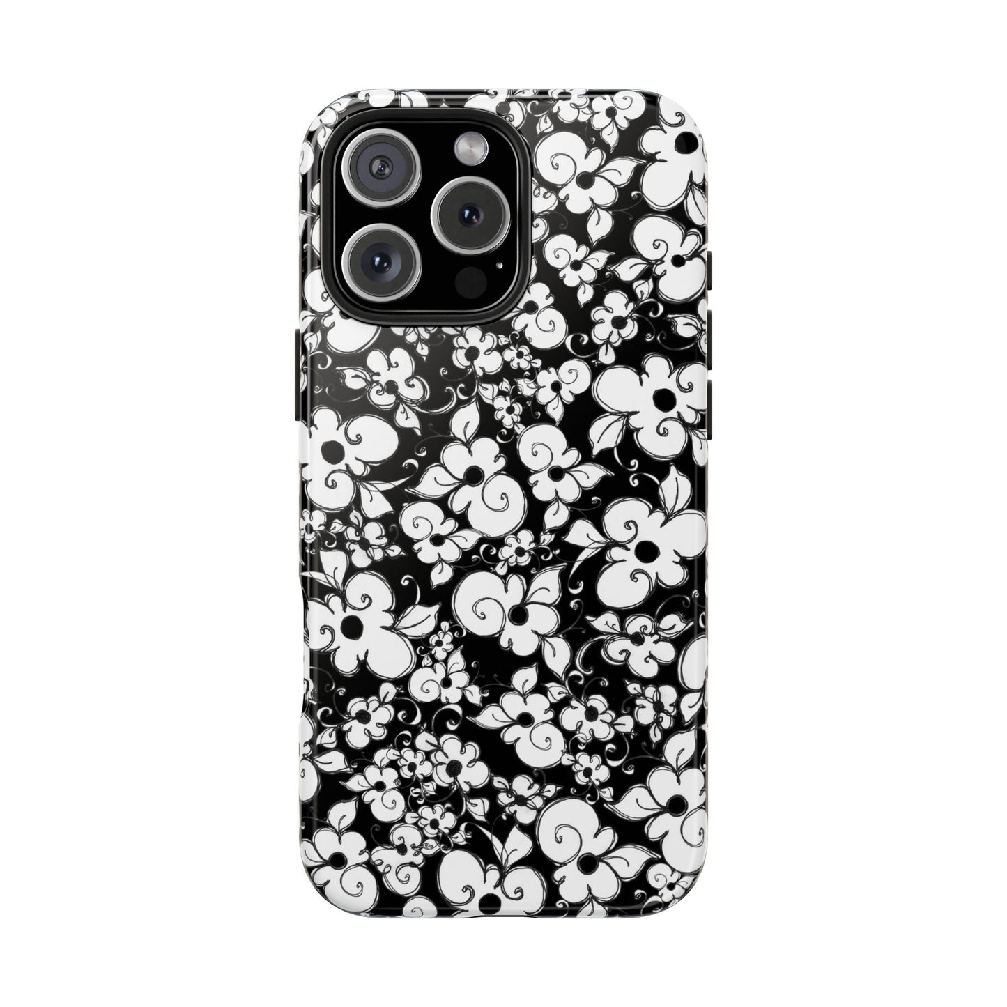 Dog Daisies Black Phone Case