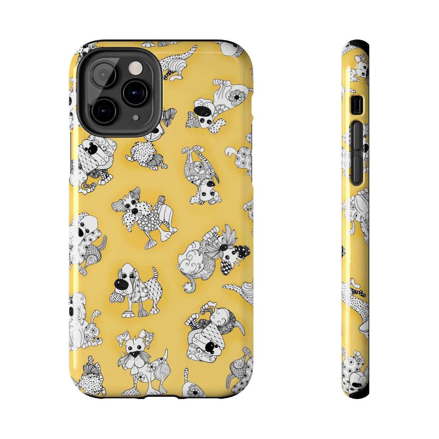 Doodle Dogs Yellow Phone Case