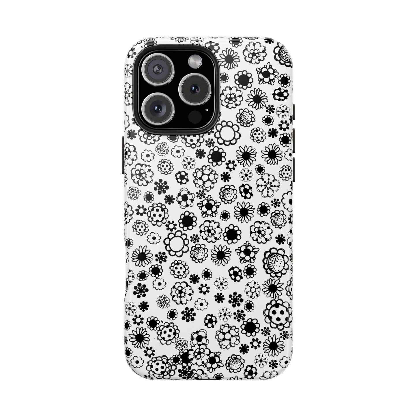 Posie Dots White / Black Phone Case