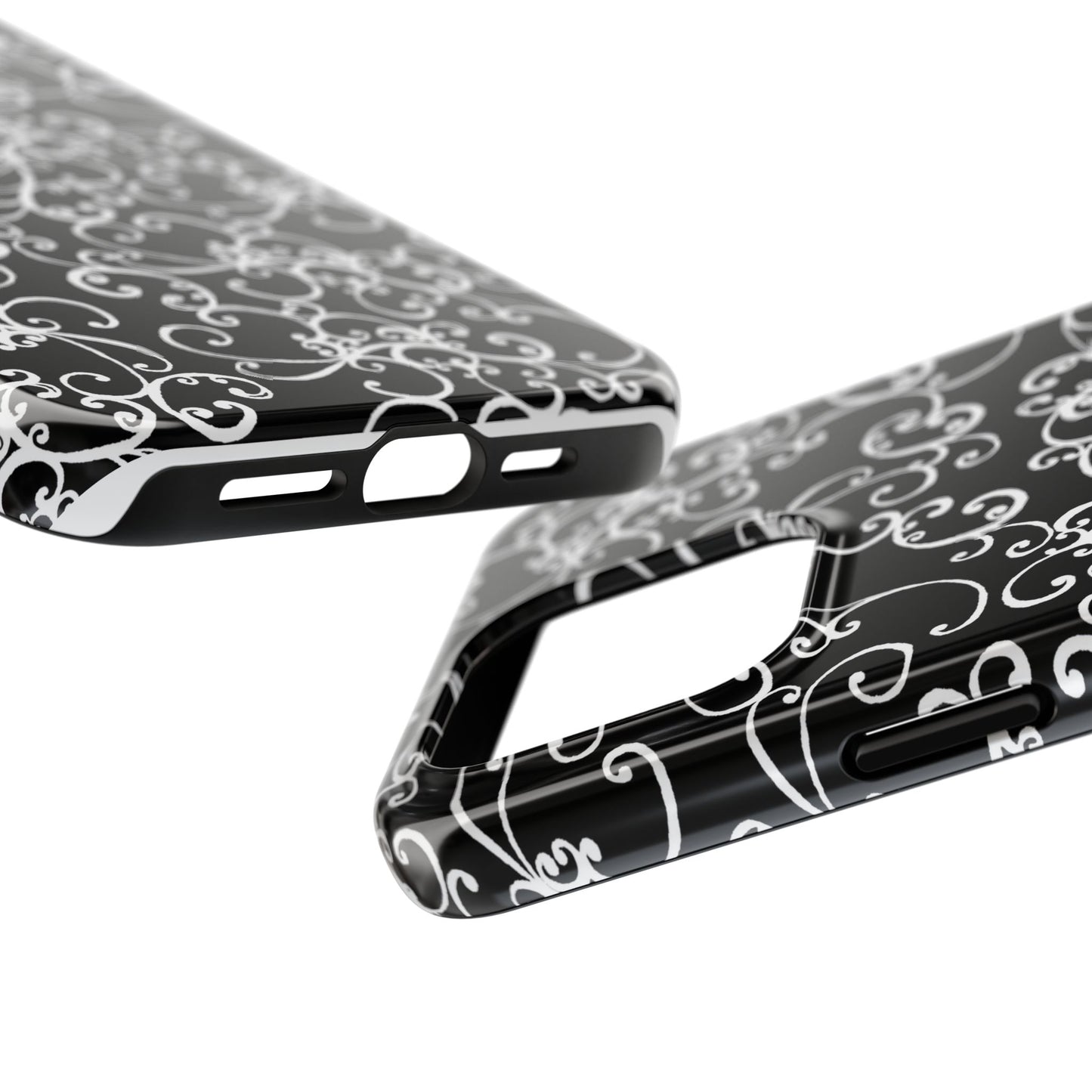 Elegant Scroll Black / White Phone Case