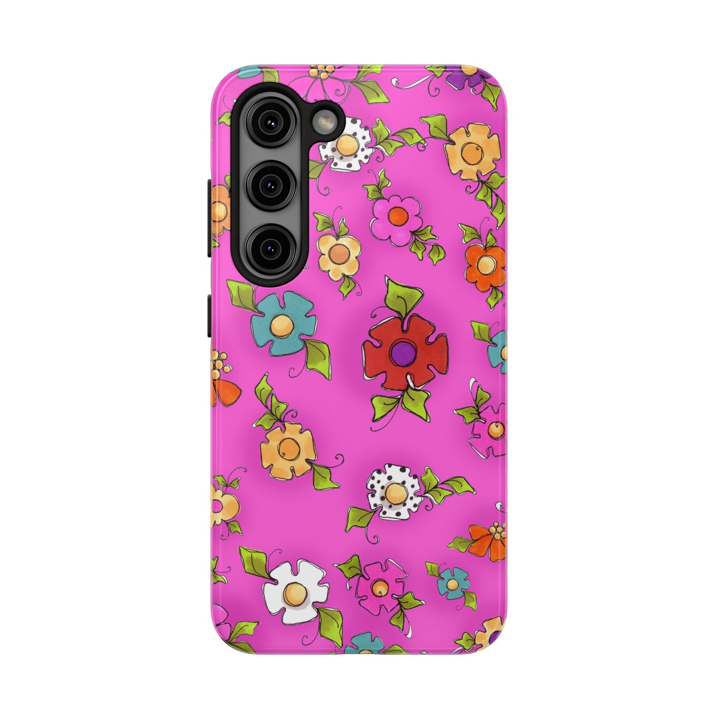 Happy Blooms Cerise Phone Case