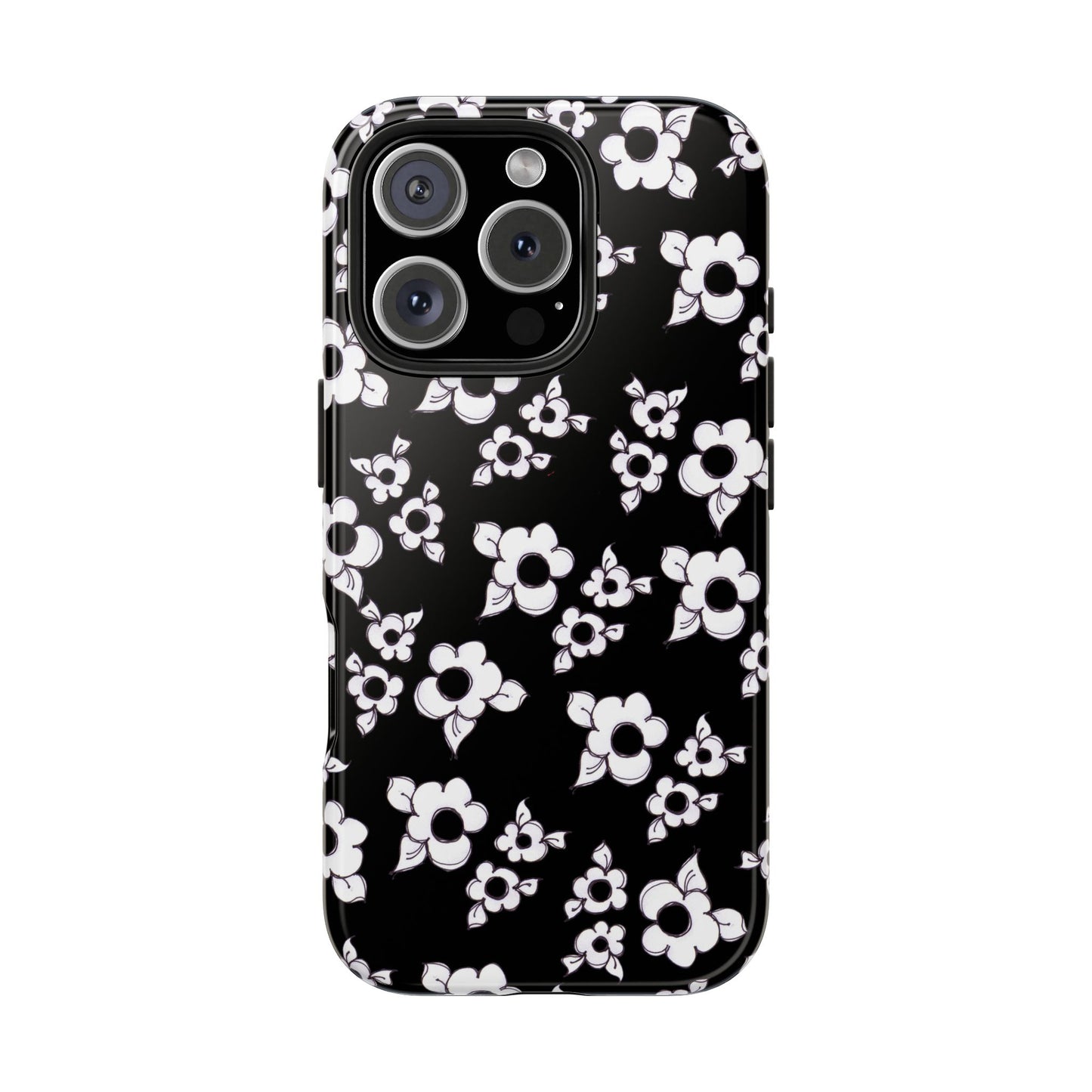 Daisy Cluster Black / White Phone Case