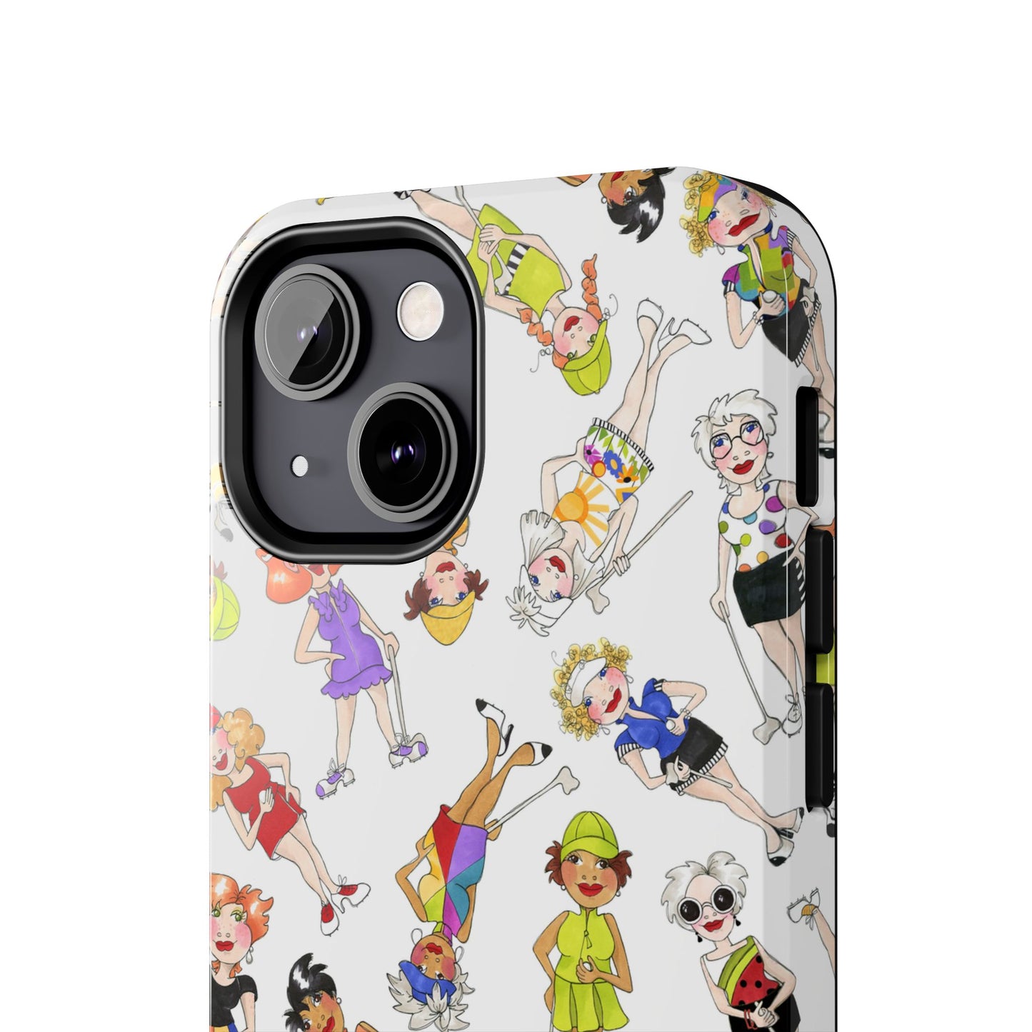 Tossed Golfer Girls White Phone Case