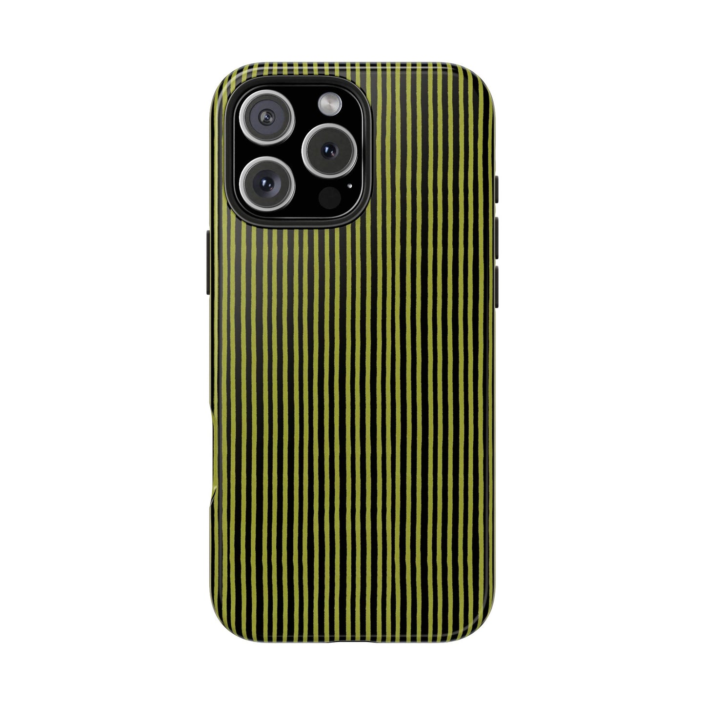 Happy Stripe Green / Black Phone Case