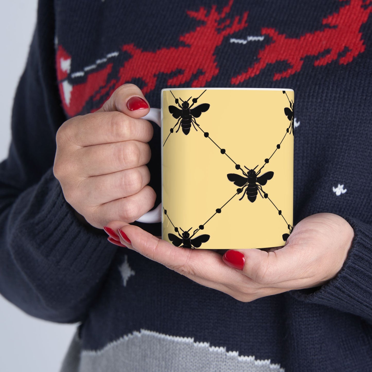 Beaded Bees Yellow Cup