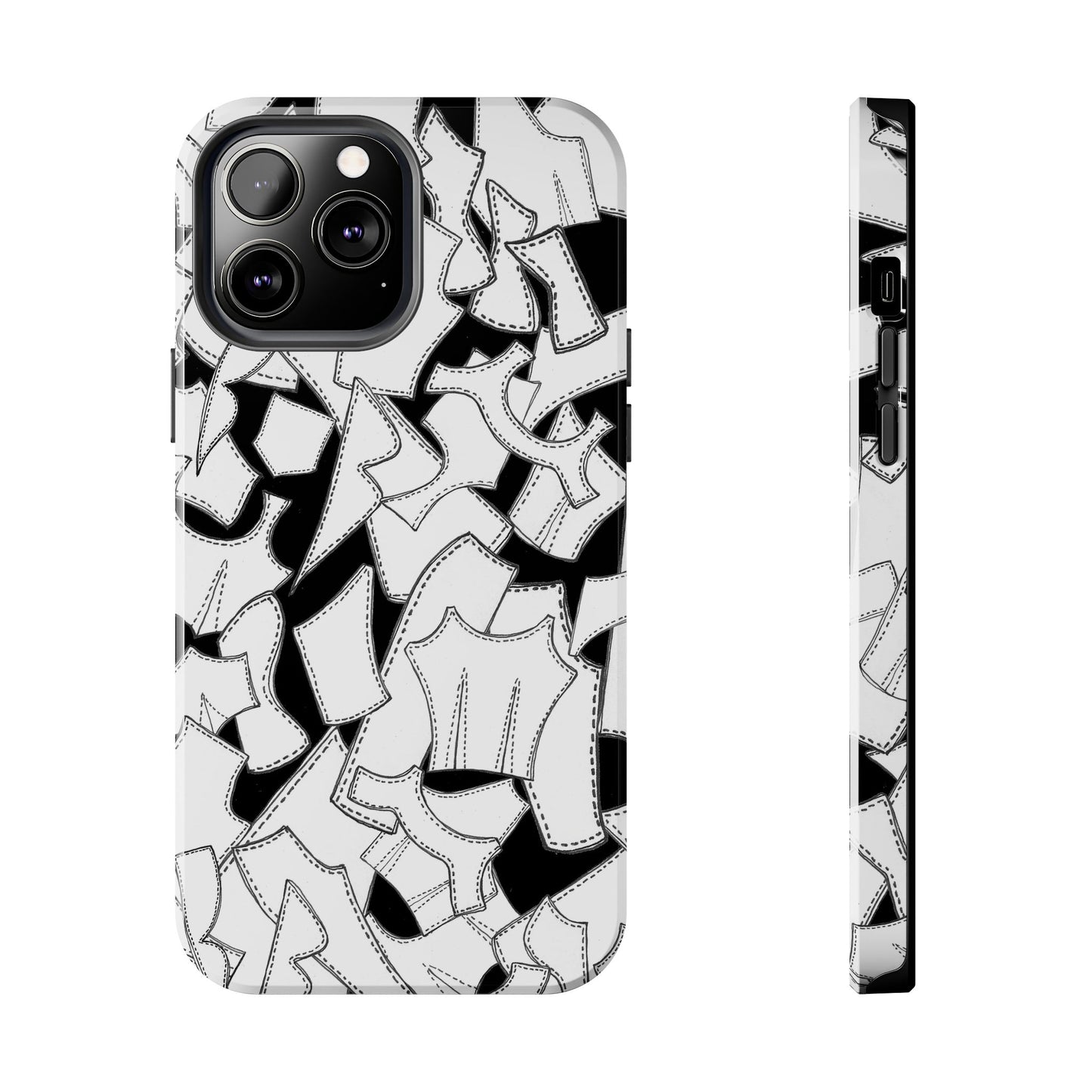 Pattern Pieces Black Phone Case