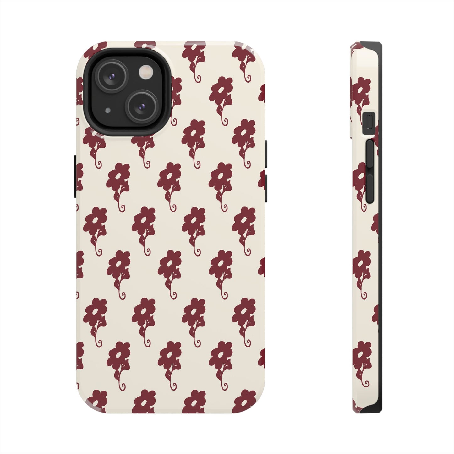 Flowers Ivory / Red Phone Case