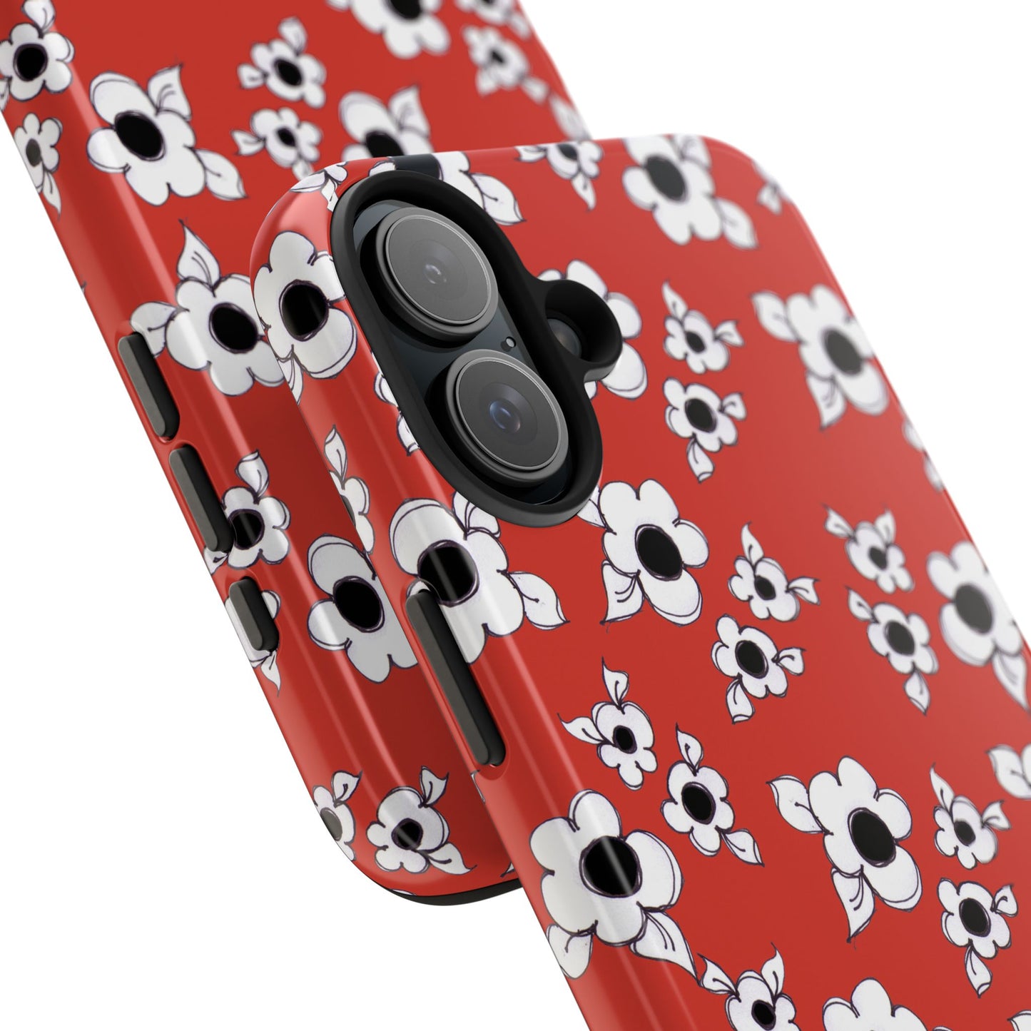 Daisy Cluster Red / Black Phone Case
