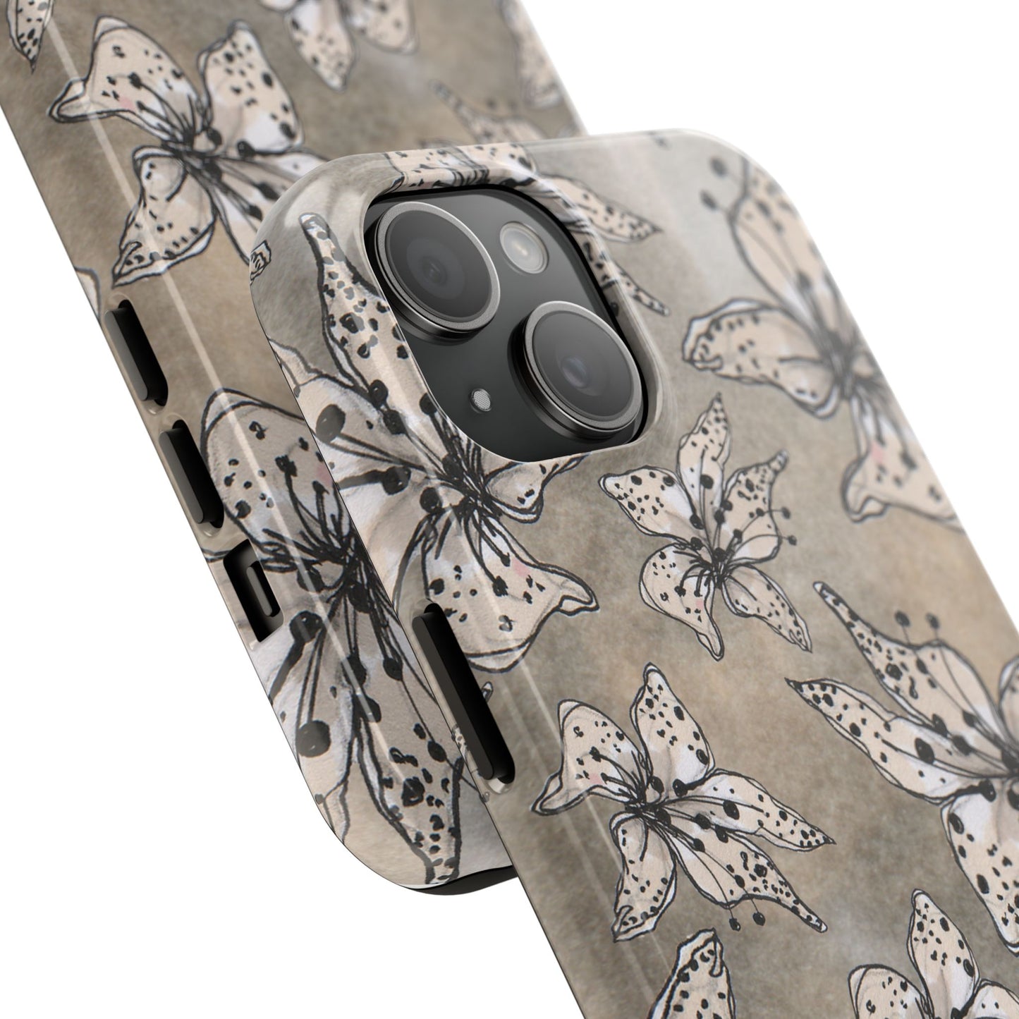 Spotted Lilies Gray Phone Case