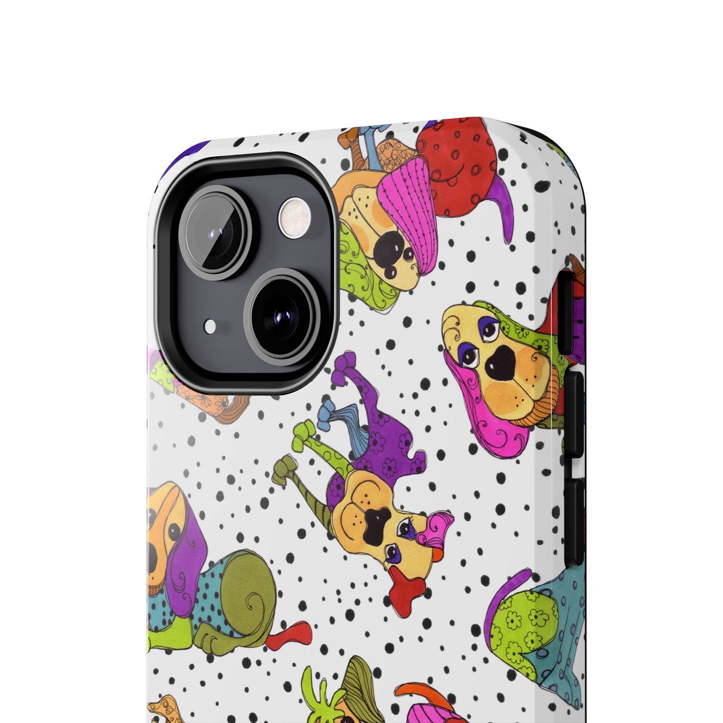 Tossed Happy Dogs White Phone Case