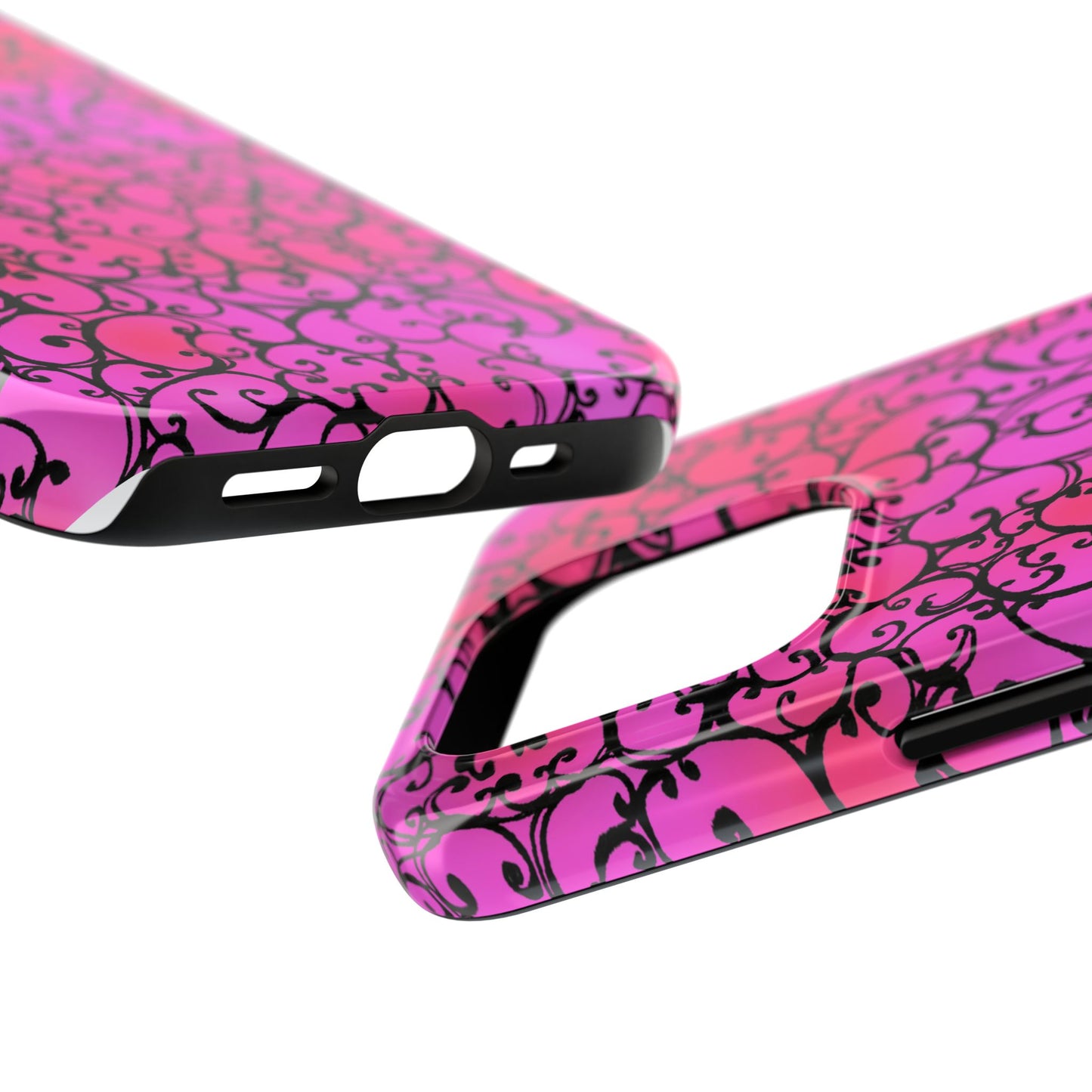 Scrollie Cerise / Black Phone Case