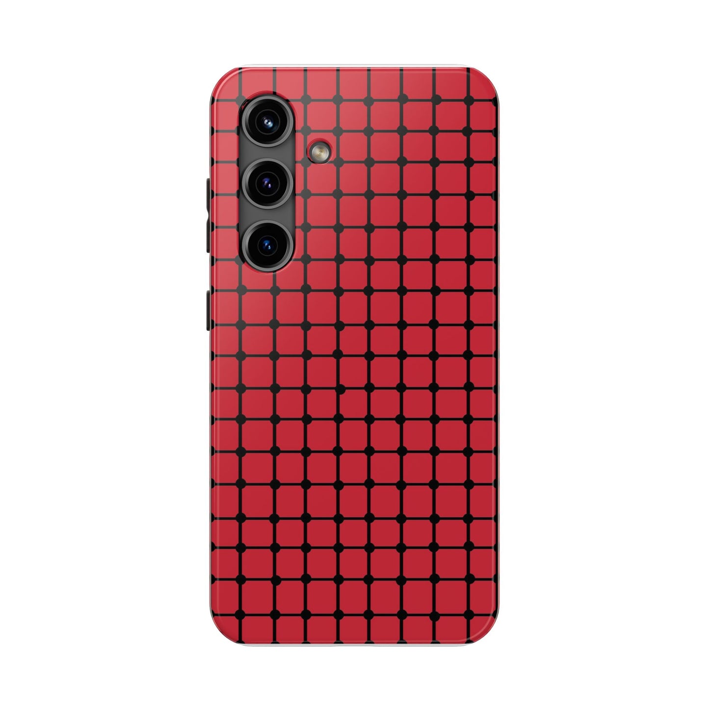 Dot Grid Red / Black Phone Case
