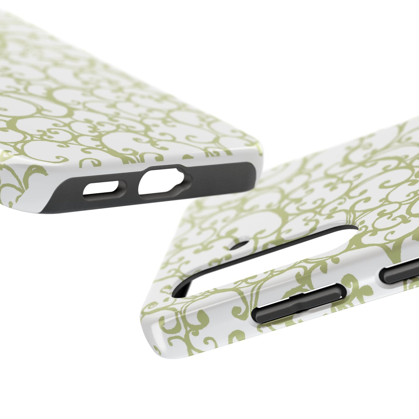 Scrollie White / Green Phone Case