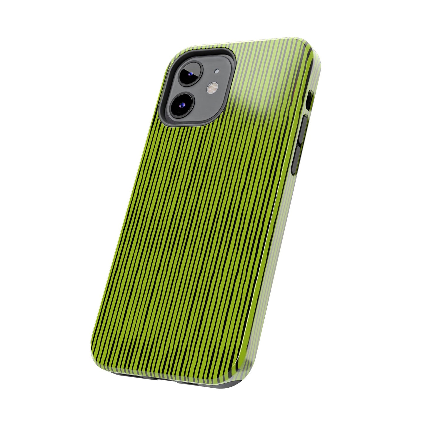 Quirky Pin Stripe Green / Black Phone Case
