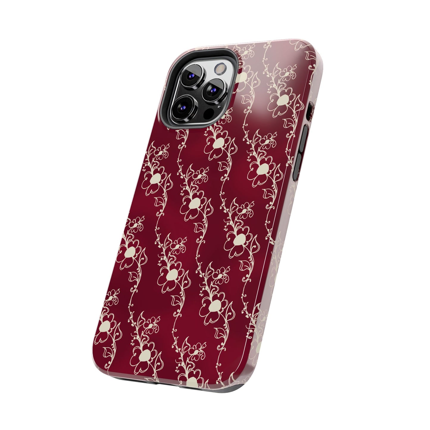Diagonal Daisies Red / Ivory Phone Case