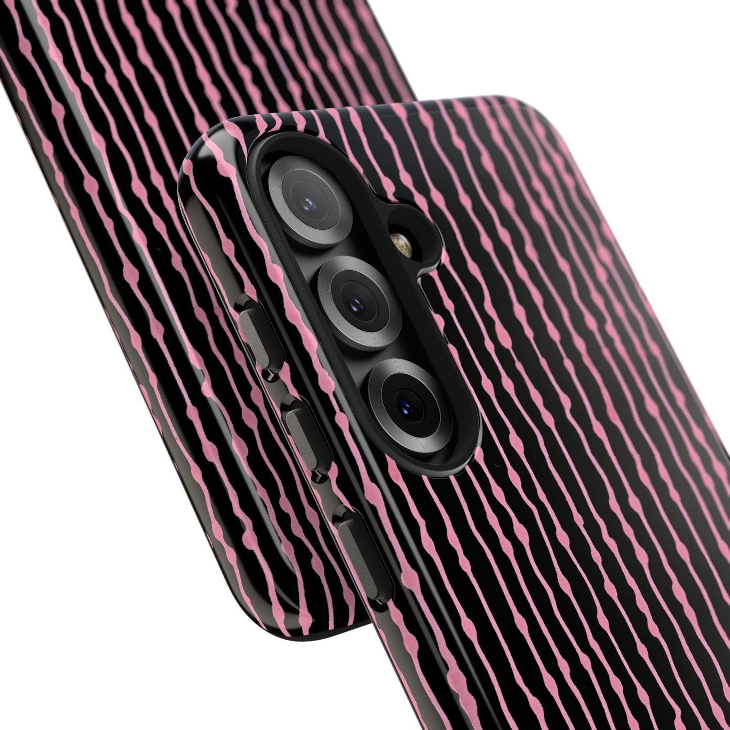 Faux Seersucker Black / Pink Phone Case