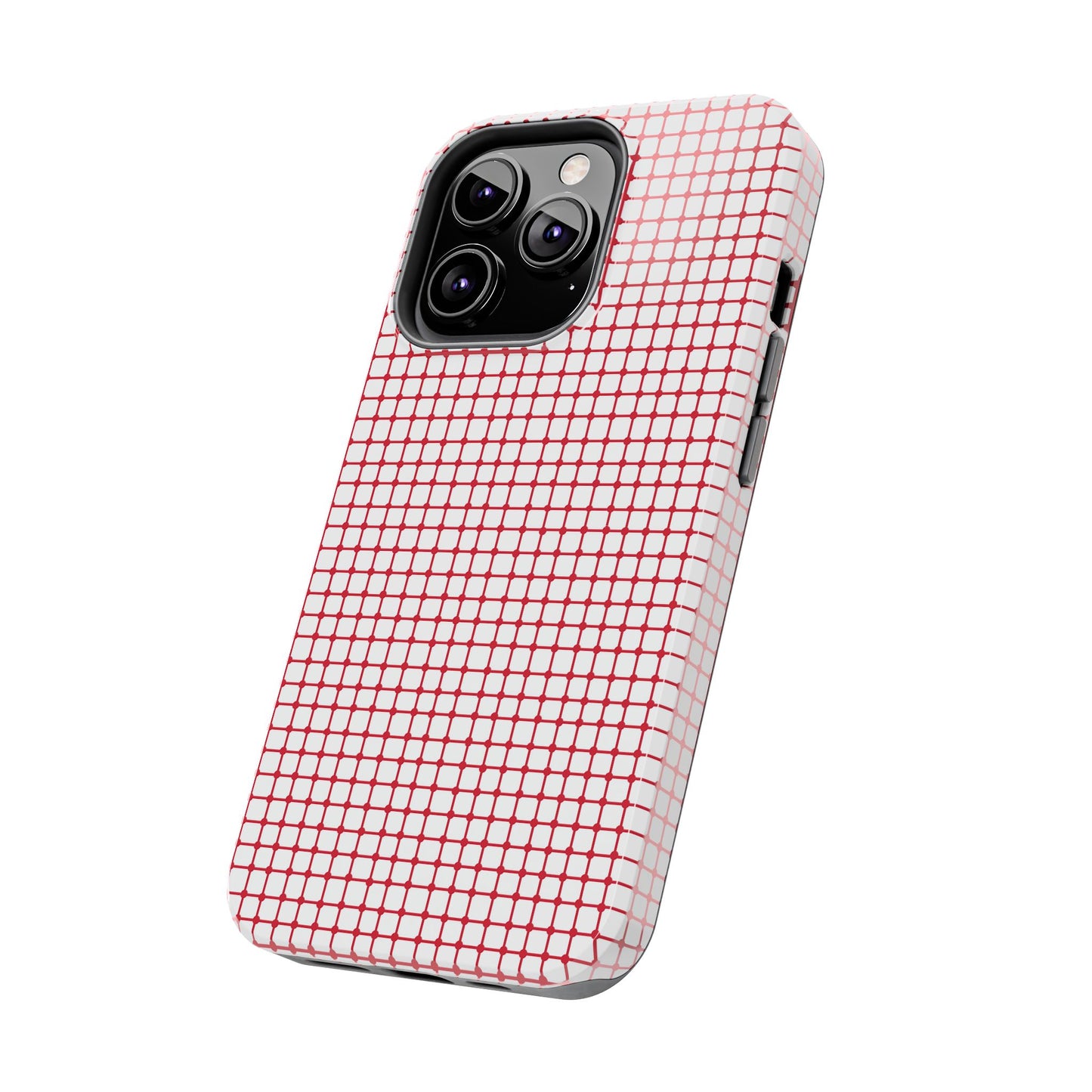 Dot Grid White / Red Phone Case