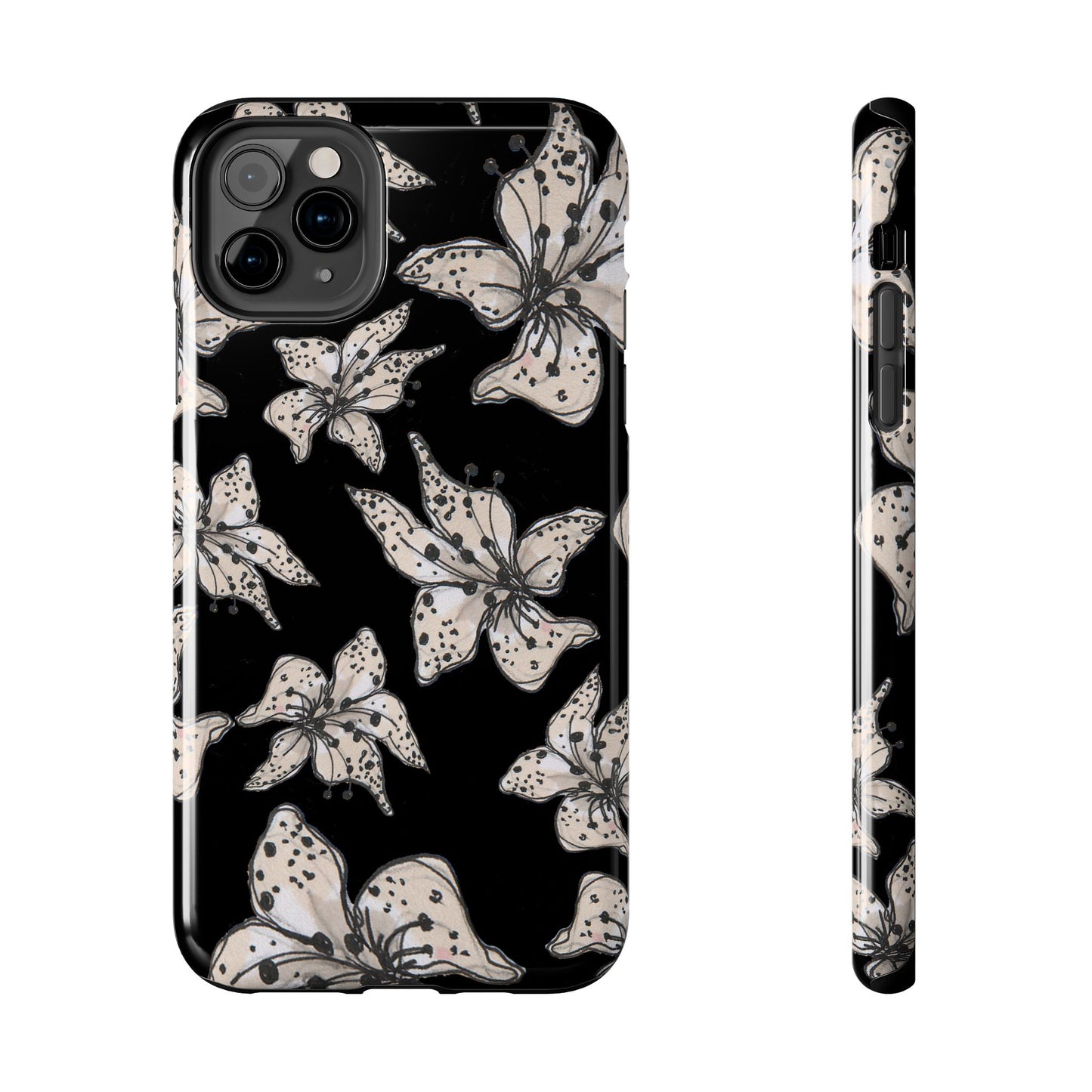 Spotted Lilies Black Phone Case