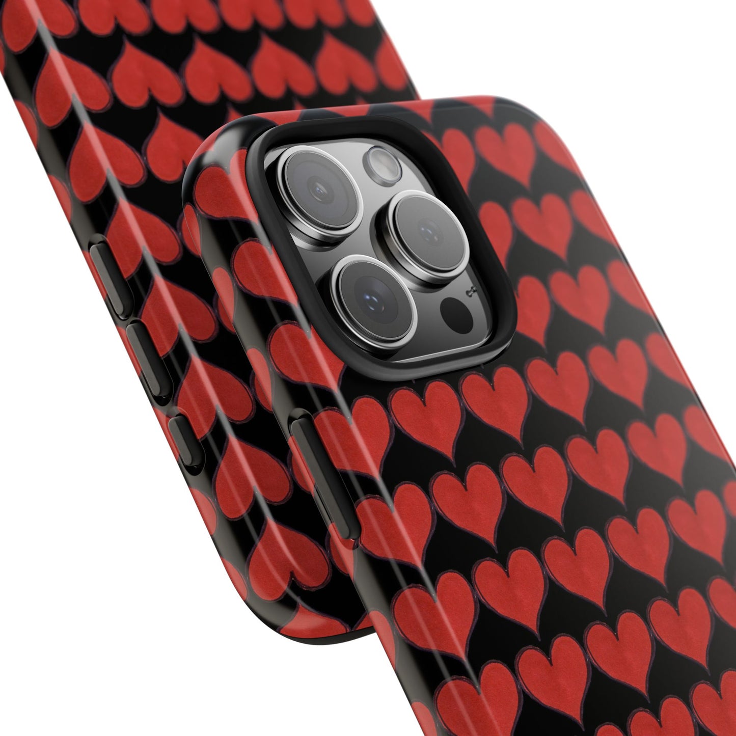 Heartbeats Black / Red Phone Case