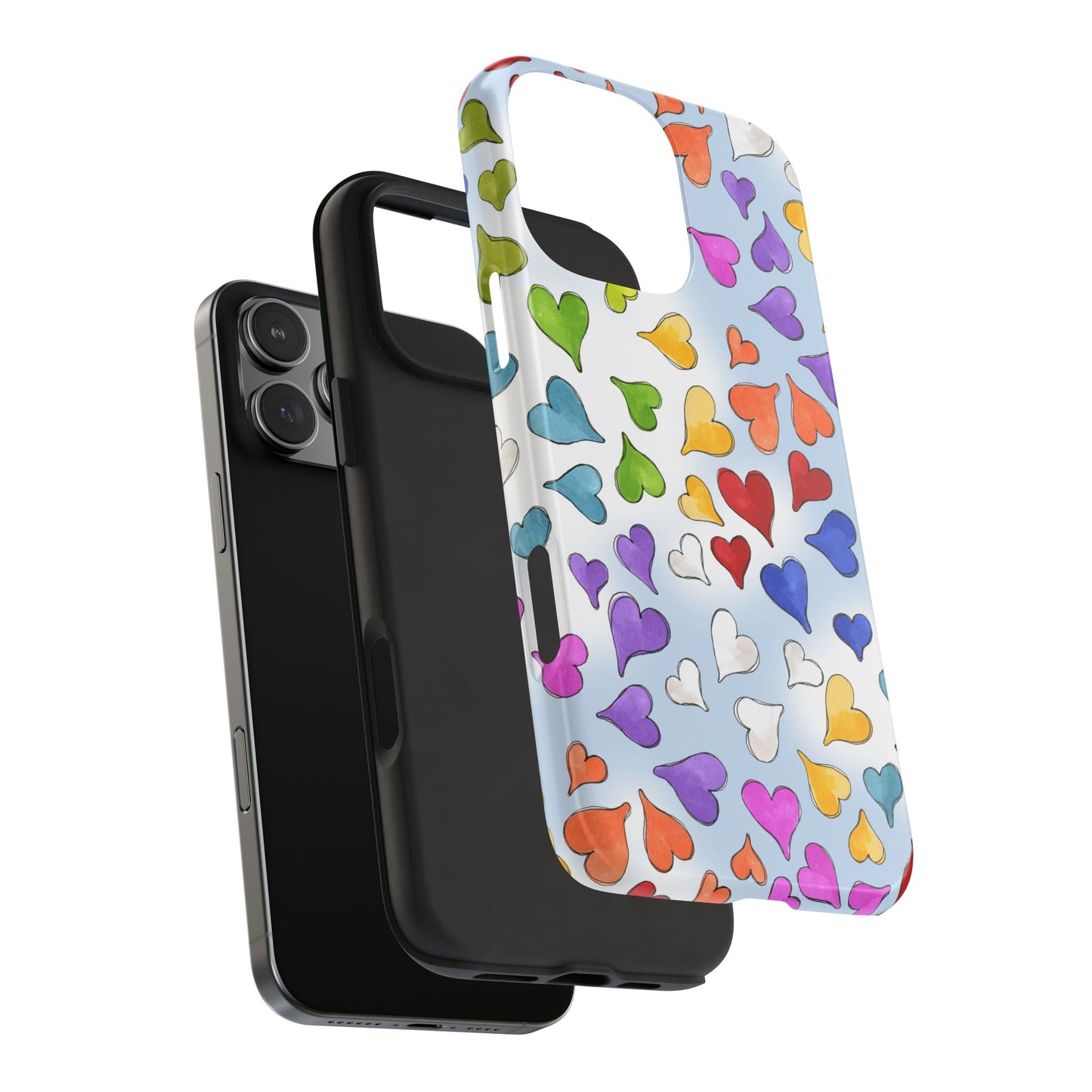 Happy Hearts Blue Sky Phone Case