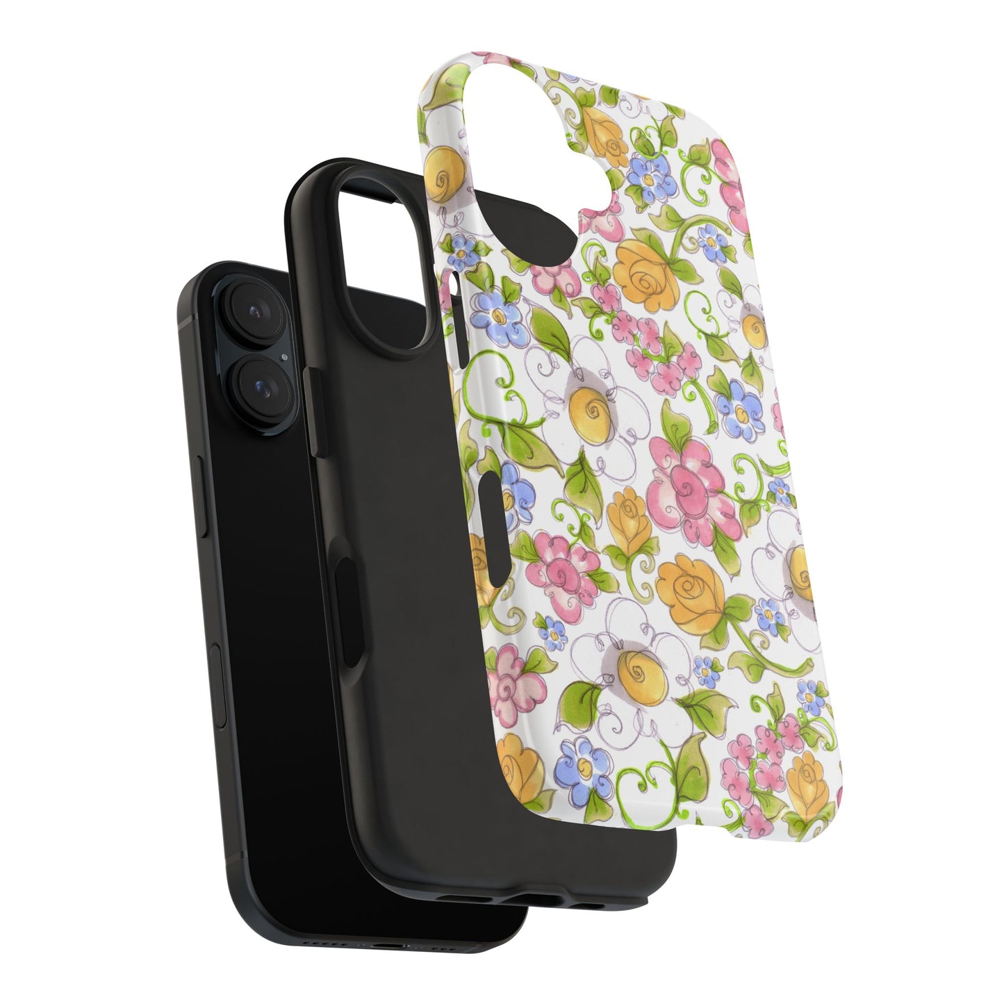 Flower Frolic White Phone Case