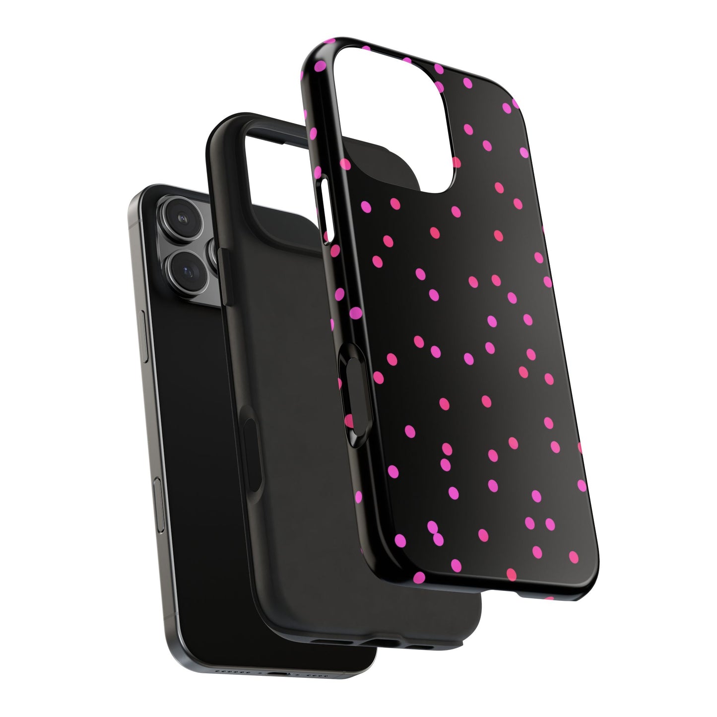 Space Dots Black / Cerise Phone Case