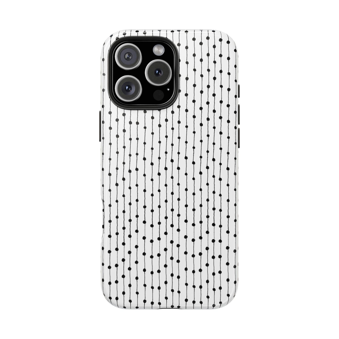 Pin Stripe White / Black Phone Case