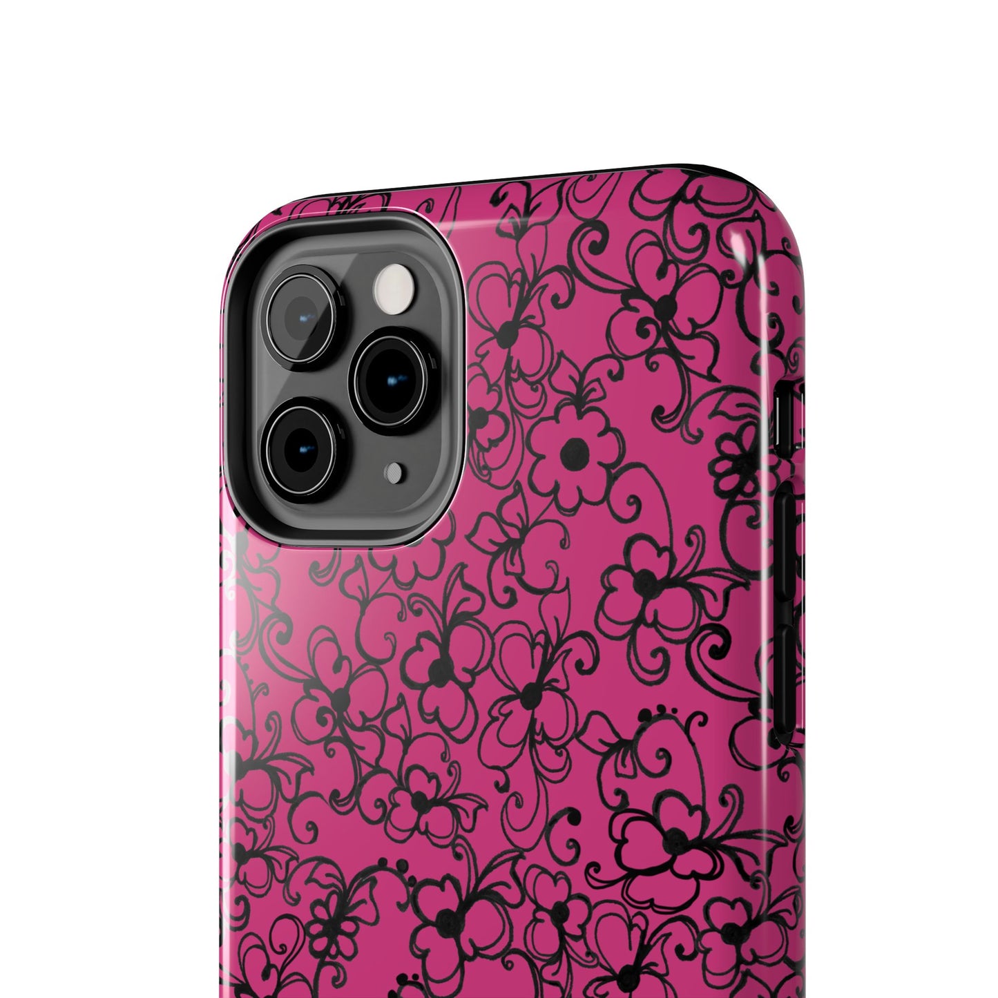 Daisy Jungle Pink / Black Phone Case