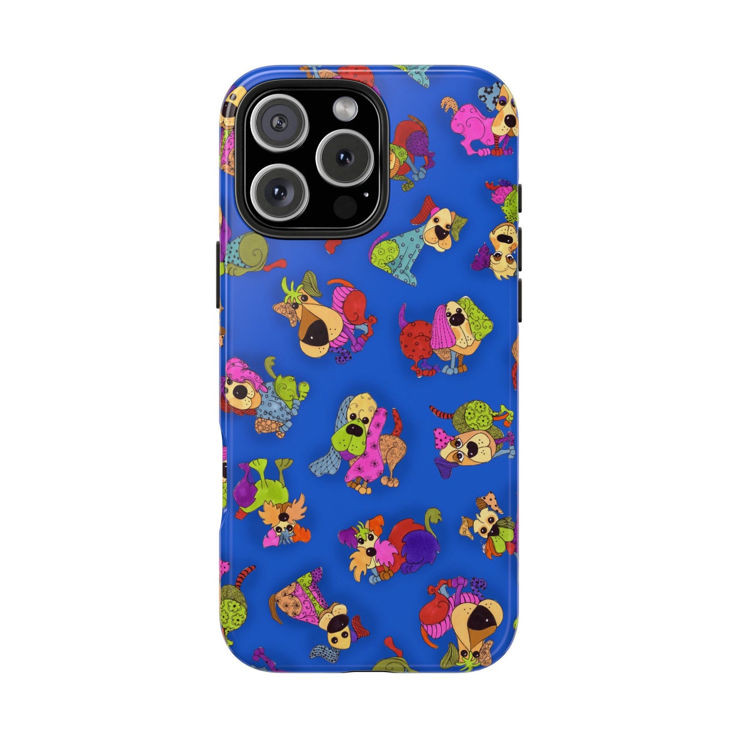 Tossed Happy Dogs Blue Phone Case