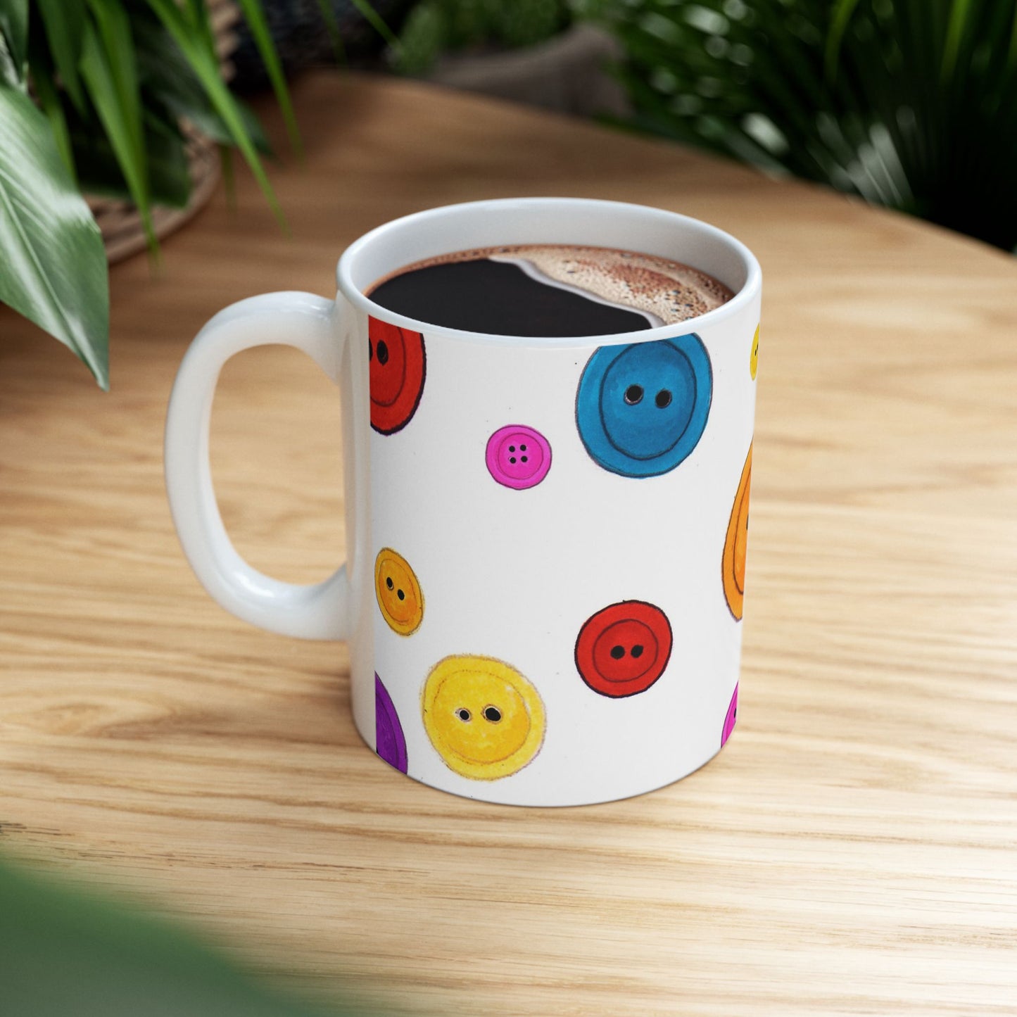 Button Dots White Cup