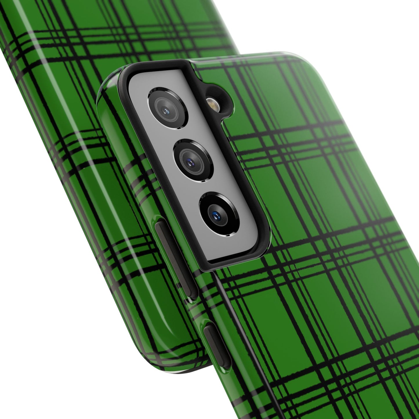 Glad Plaid Green / Black Phone Case