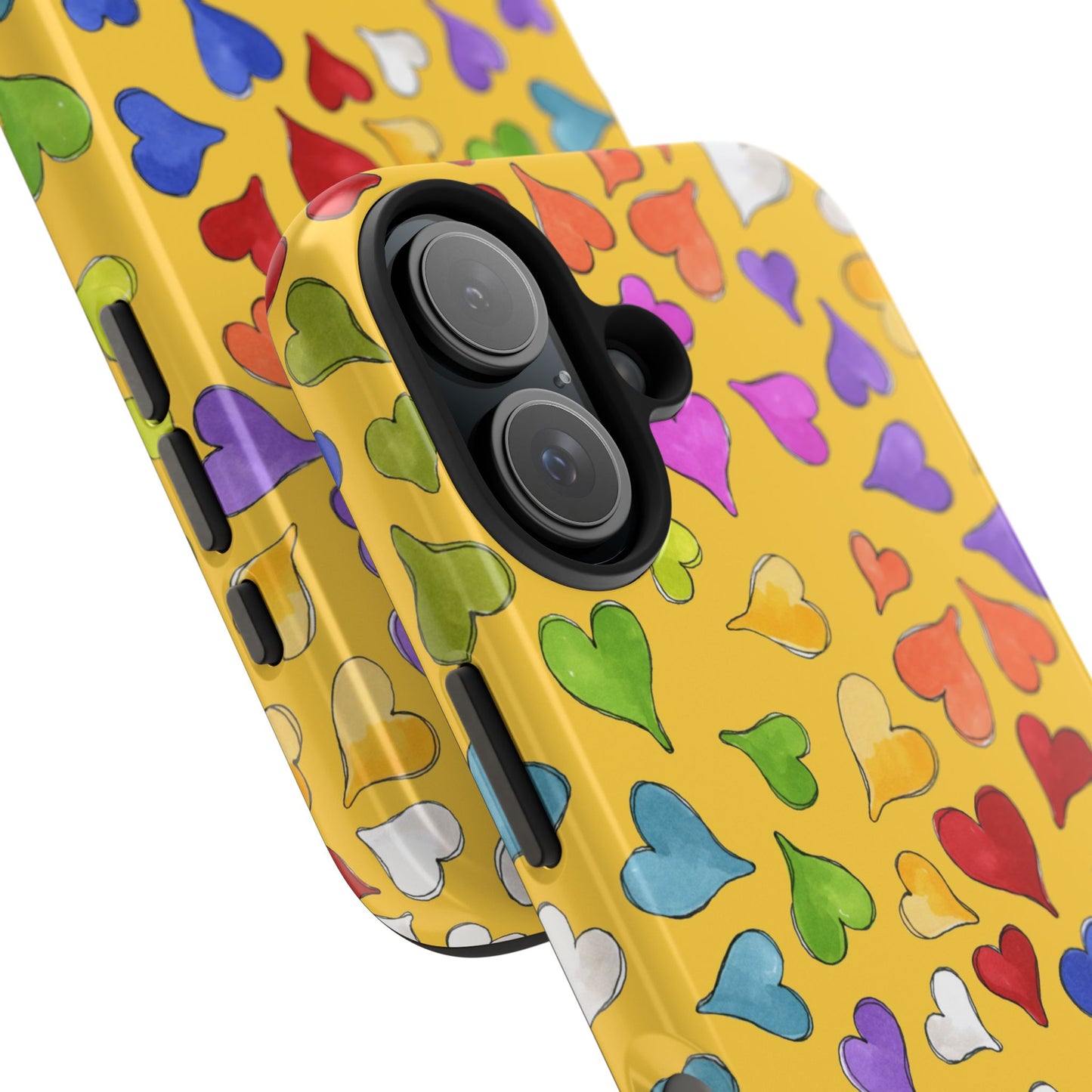 Happy Hearts Yellow Phone Case
