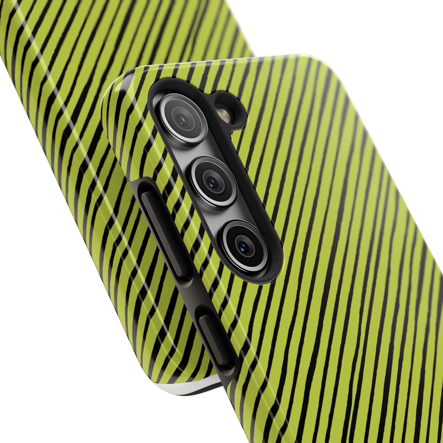 Quirky Bias Stripe Green / Black Phone Case