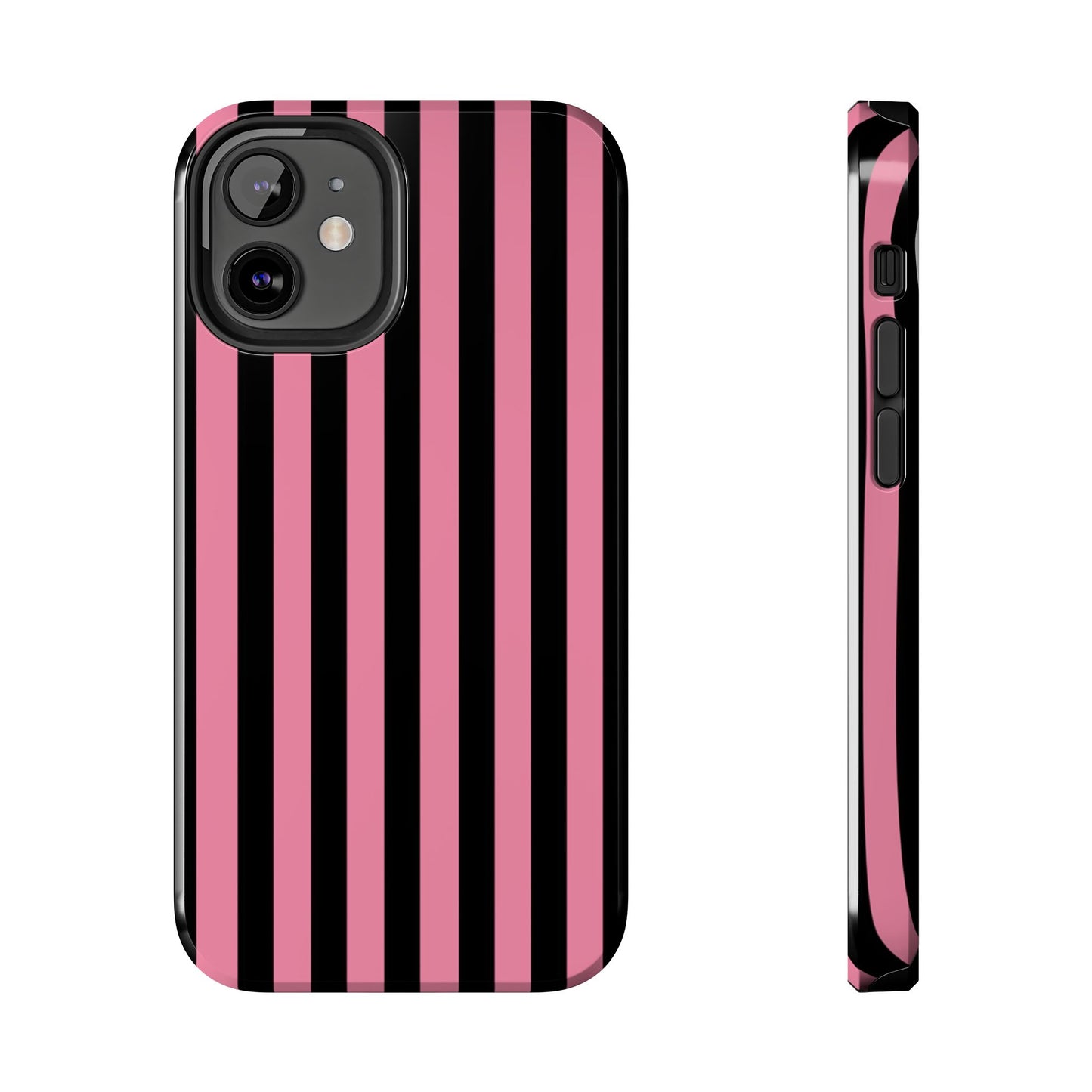 Vertical Stripe Pink / Black Phone Case