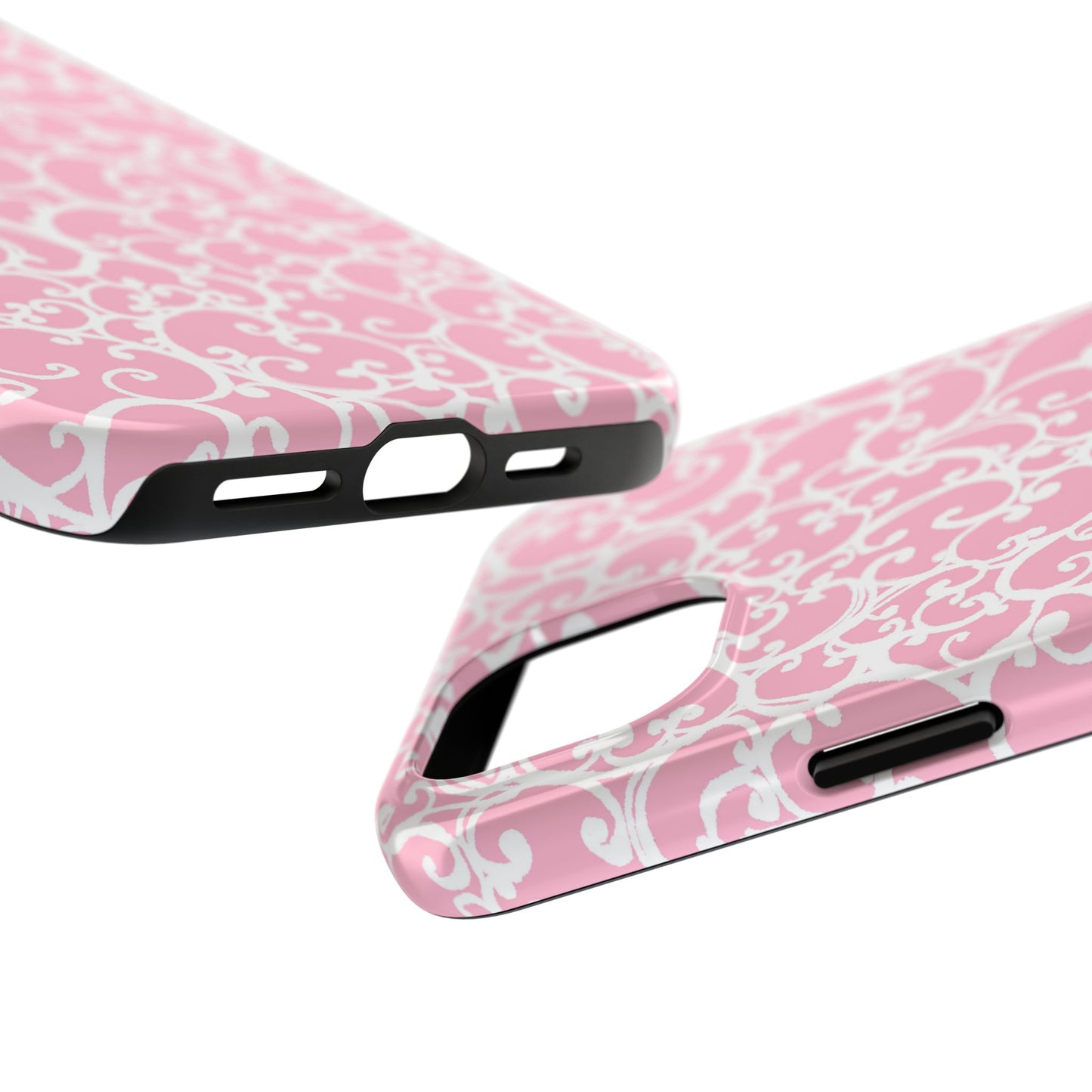 Scrollie Pink / White Phone Case