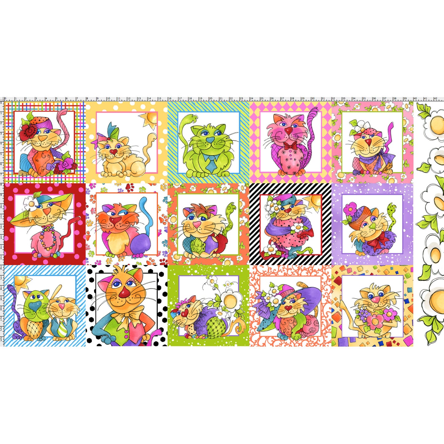 Happy Cats Fabric Panel