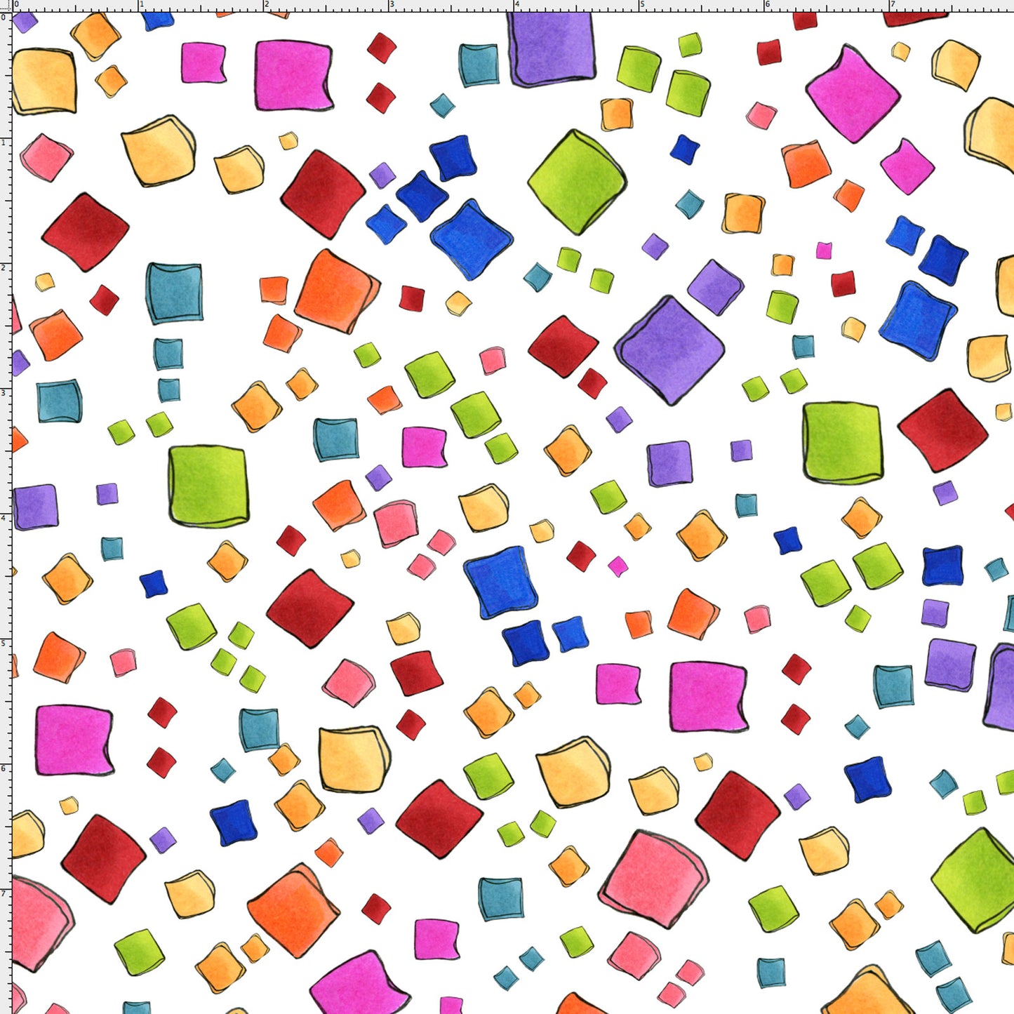 Square Dots White / Multi Fabric
