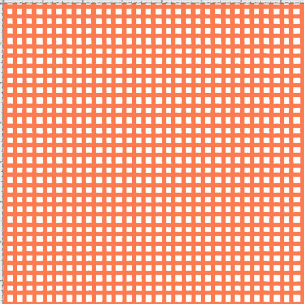 Chipper Check Orange Fabric