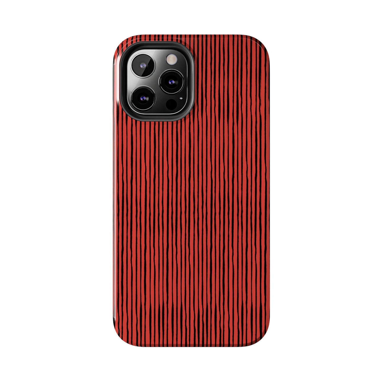 Quirky Pin Stripe Red / Black Phone Case