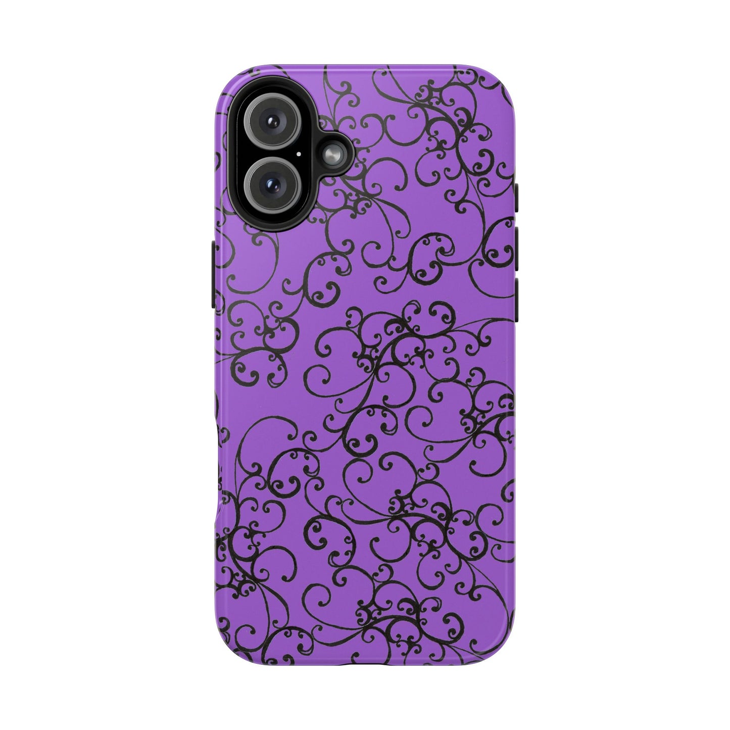 Elegant Scroll Purple / Black Phone Case
