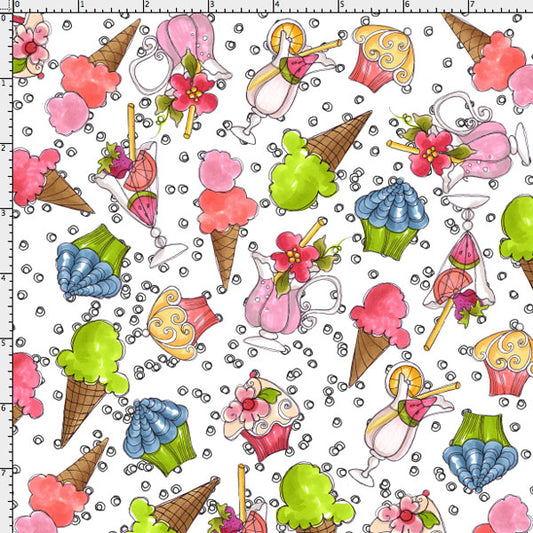 Resort Food White Fabric