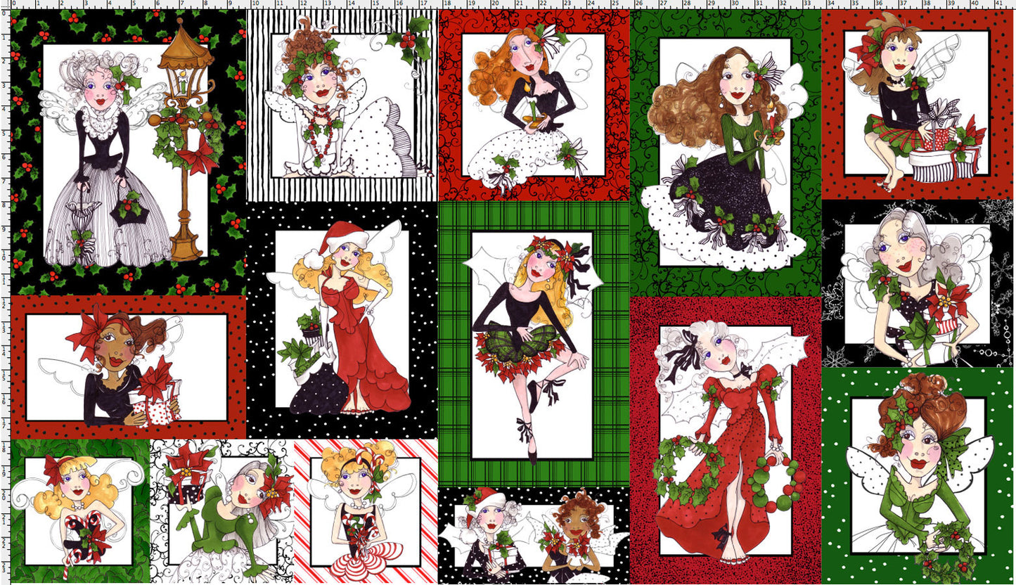 Fairy Merry Christmas Fabric Panel
