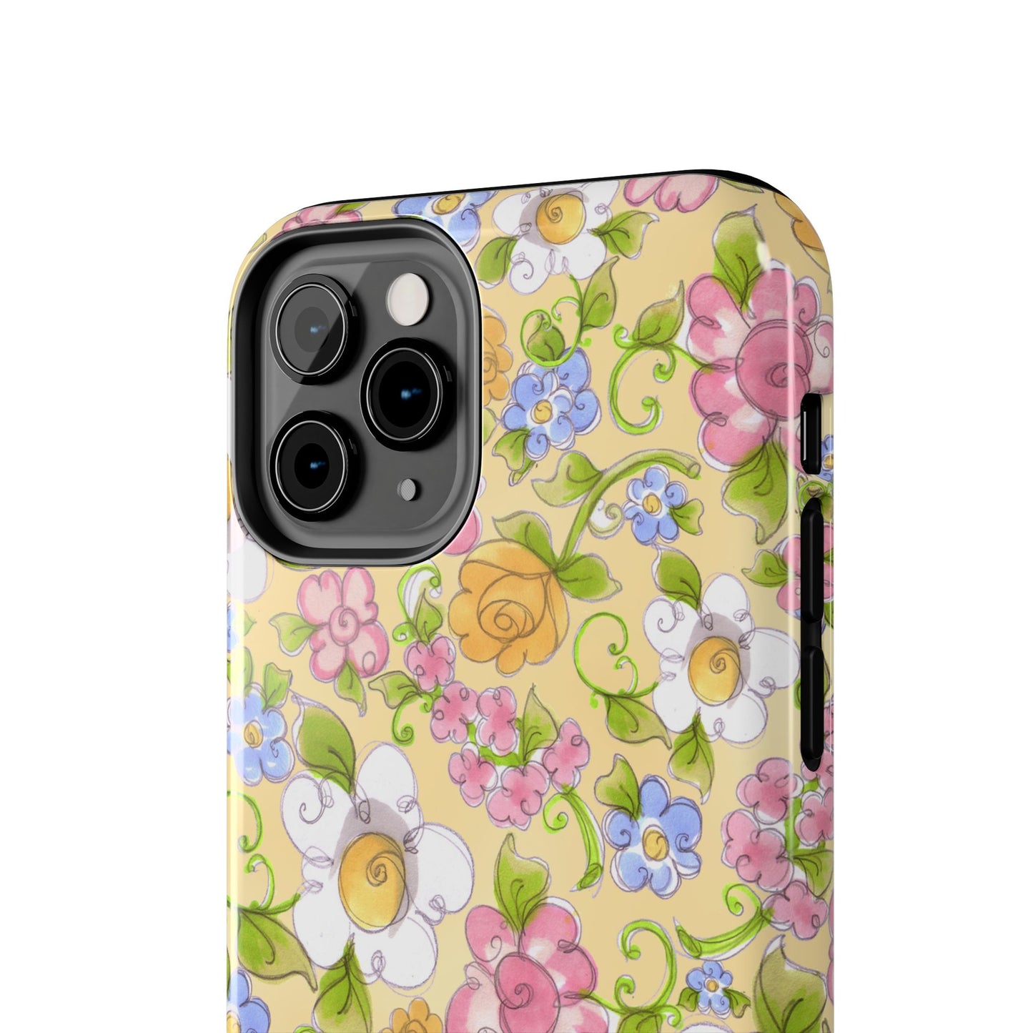 Flower Frolic Yellow Phone Case