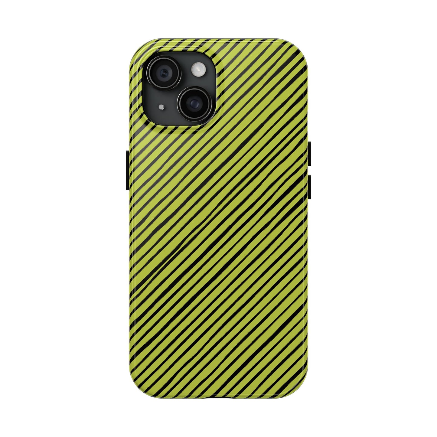 Quirky Bias Stripe Green / Black Phone Case