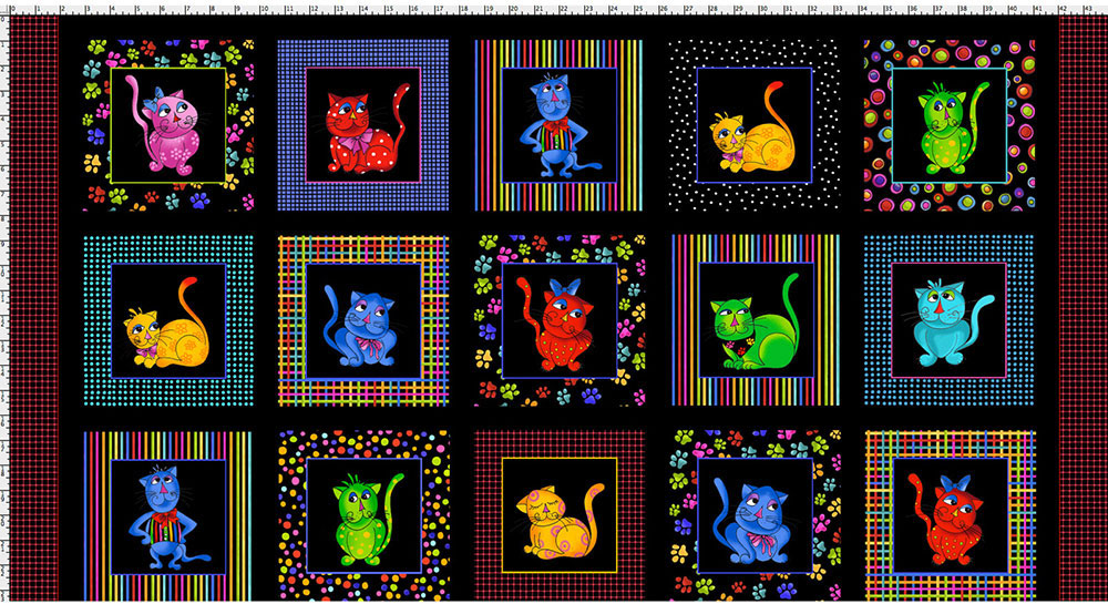 Cool Cats Fabric Panel