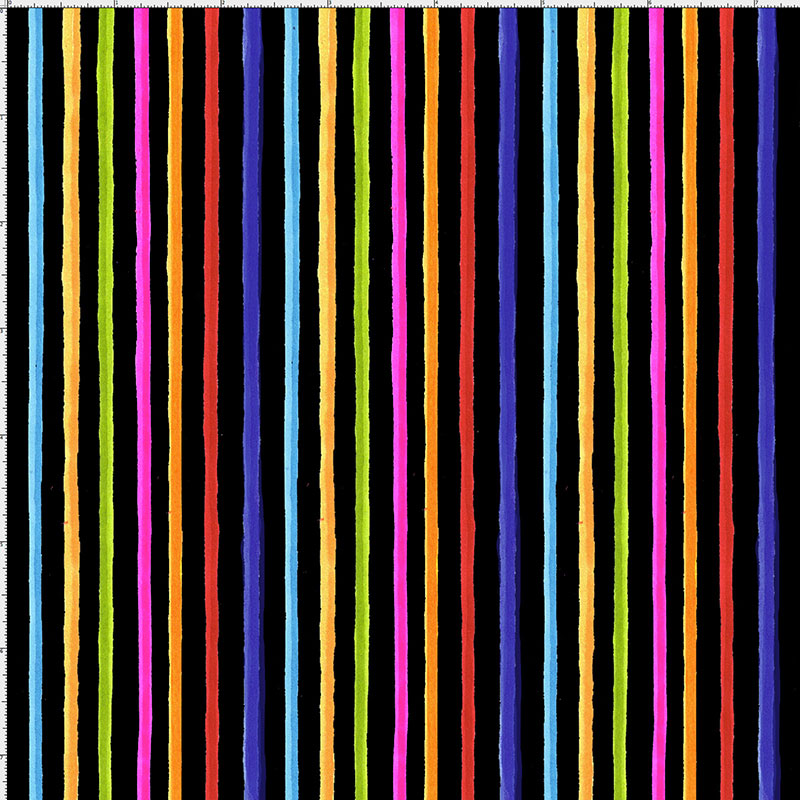 Happy Stripe Black Fabric